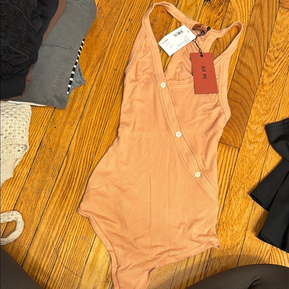ALIX NYC Apricot Ribbed Bodysuit